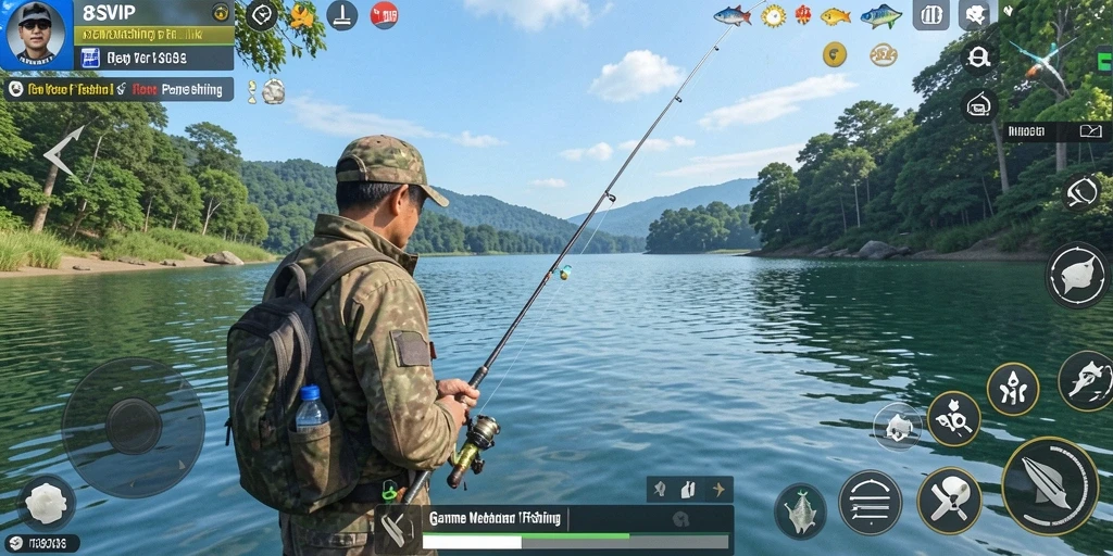 Screenshot gameplay 8SVIP menampilkan aksi memancing yang mendebarkan.