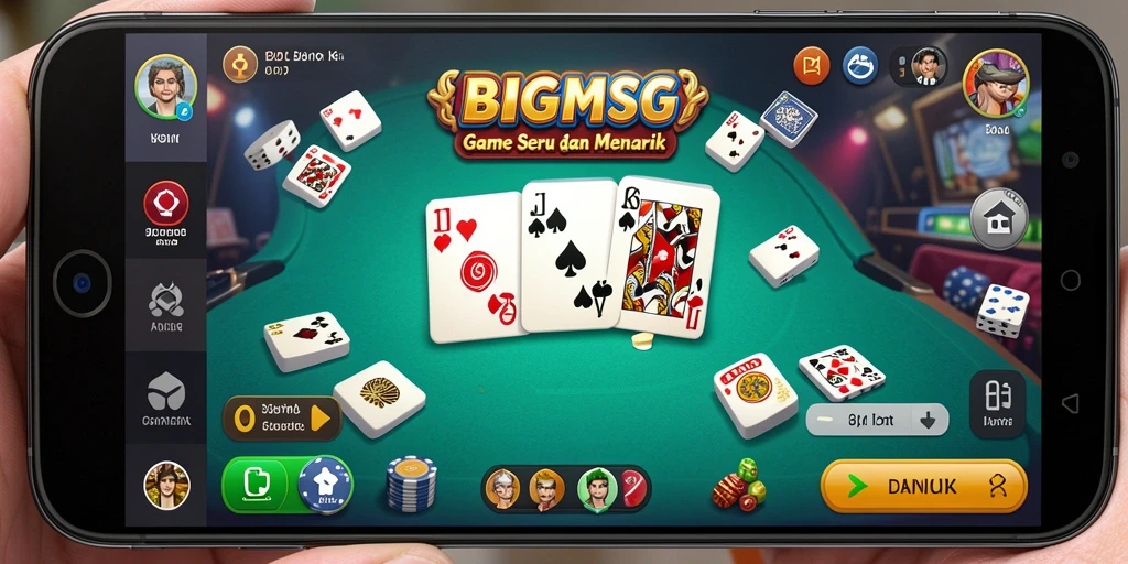 Screenshot gameplay BIGMSG menampilkan serunya permainan Domino.
