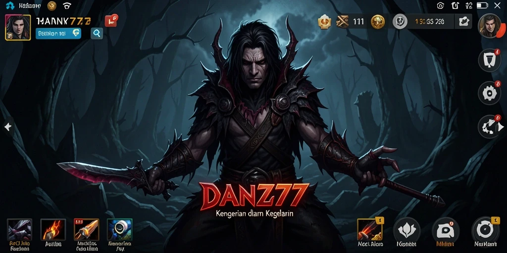 Tangkapan layar game DAN777 menampilkan suasana mencekam dan gameplay horor yang intens.