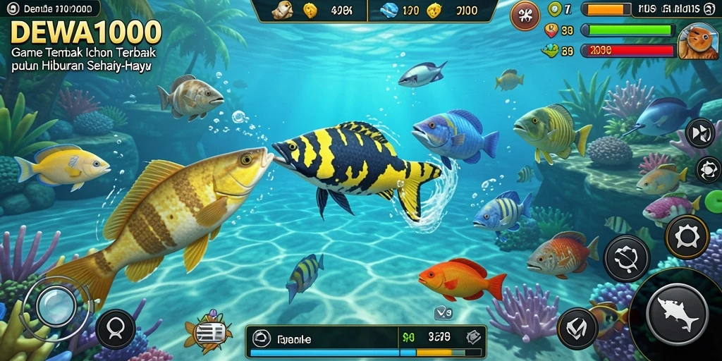 Tampilan gameplay DEWA1000 yang menarik dalam menembak ikan.