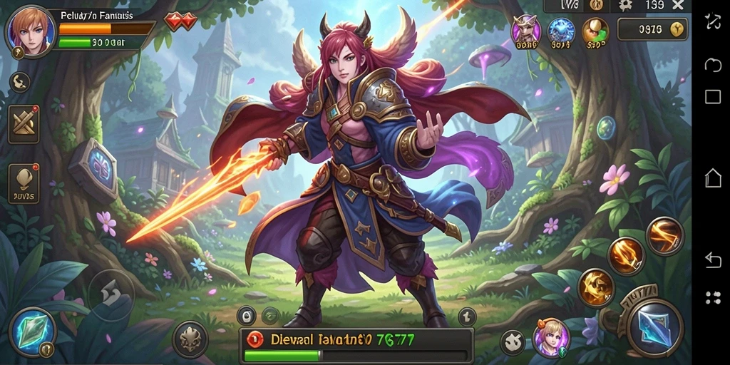 Tampilan gameplay DEWA777 dengan pertarungan dan petualangan yang menarik.