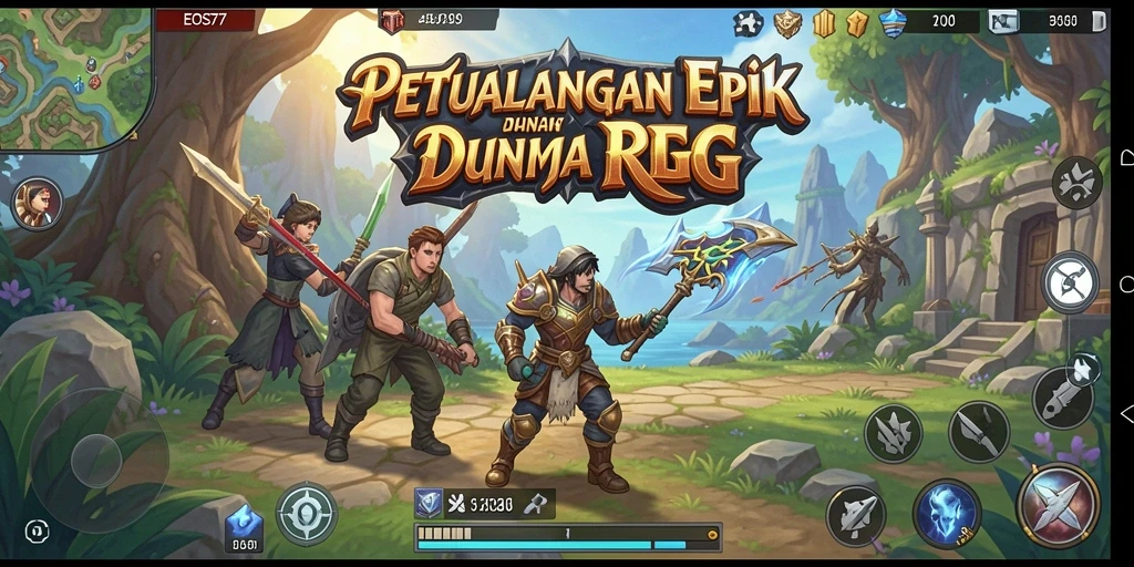Tampilan gameplay EOS77 yang menakjubkan dalam dunia RPG.
