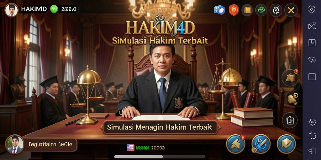 Tampilan gameplay HAKIM4D yang menarik saat menyelesaikan kasus.