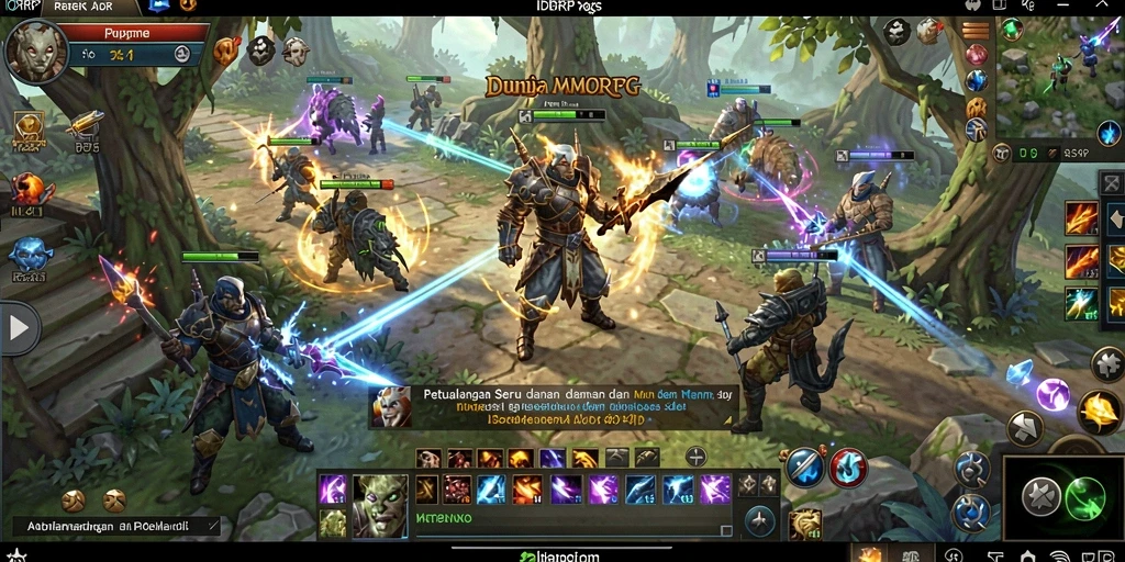 Screenshot IDRRP menampilkan aksi pertarungan seru dalam game MMORPG.