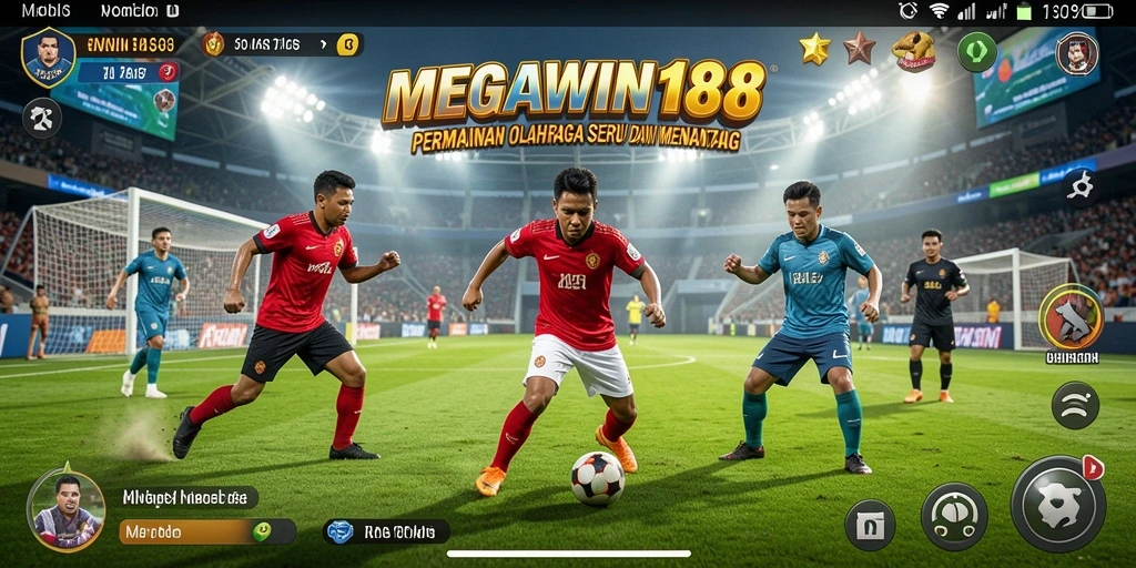 Screenshot gameplay MEGAWIN188 menampilkan aksi seru pertandingan olahraga.