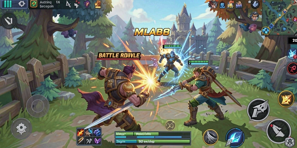 Screenshot gameplay <strong>MLBB8</strong> menampilkan aksi seru dalam pertarungan Battle Royale.