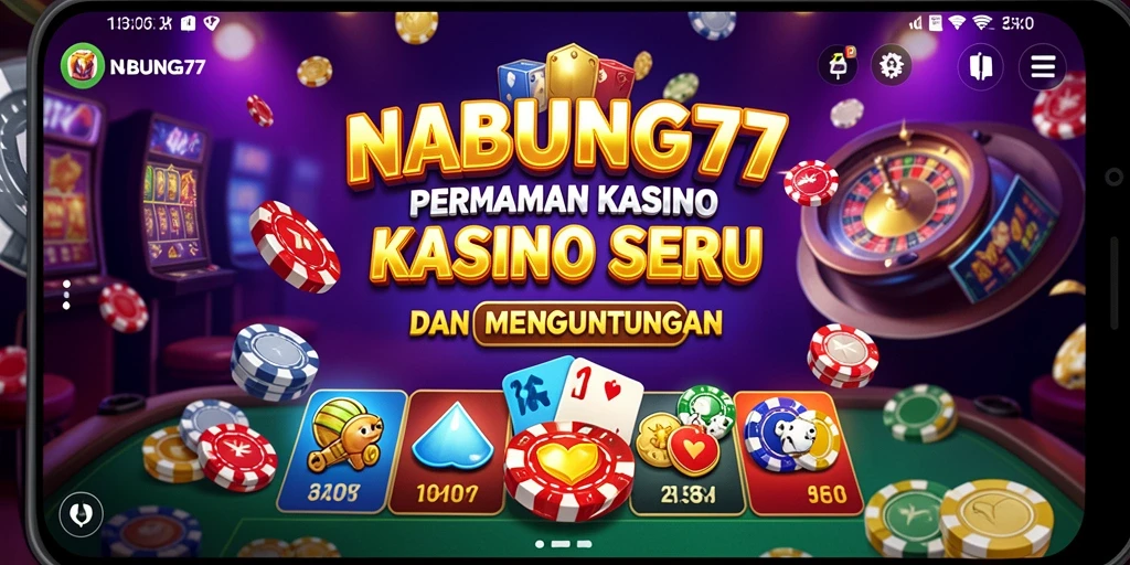 Gambaran gameplay menegangkan NABUNG77 dalam dunia kasino.
