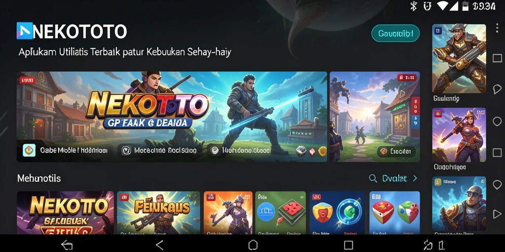 Tampilan utama NEKOTOTO dengan fitur utilitas lengkap.