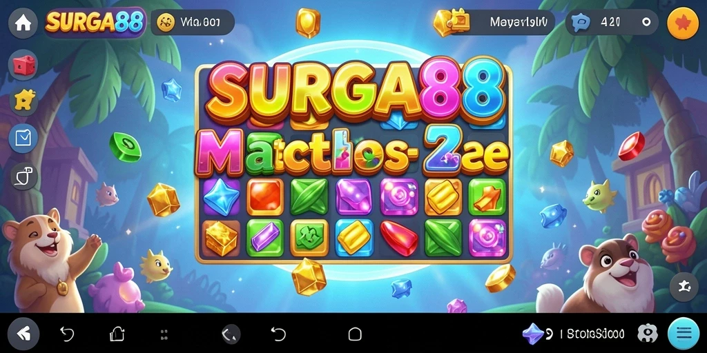 Screenshot gameplay SURGA88 yang menampilkan keseruan game Match-3.