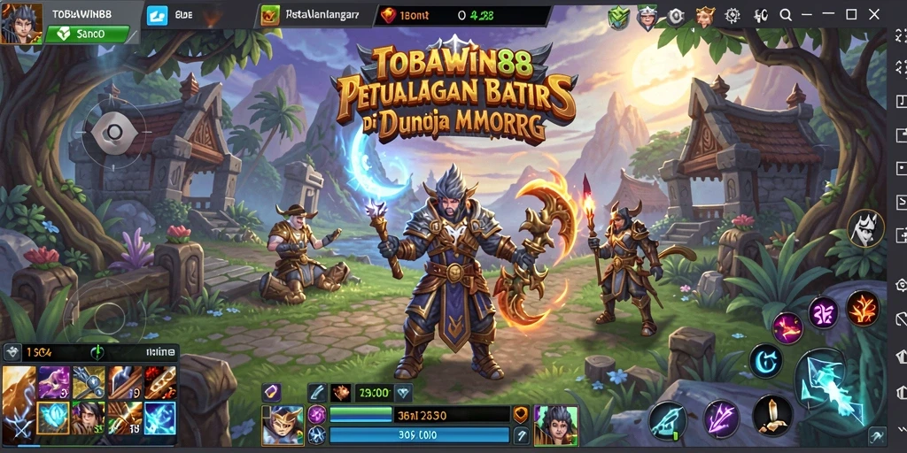 Gameplay TOBAWIN88 menampilkan pertarungan epik di dunia MMORPG.