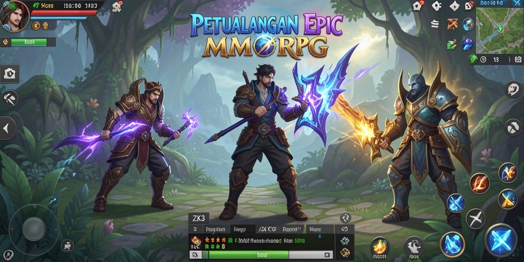 Tampilan gameplay ZK3 yang mengasyikkan dalam pertarungan MMORPG.